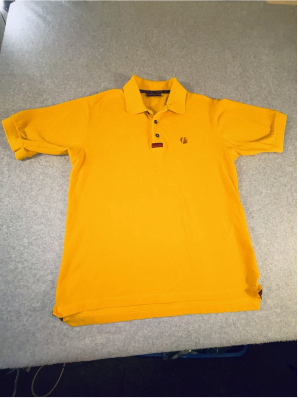 Ducati Polo Shirt Mens Large Yellow Made In Italy Motorcycle Racing Logo